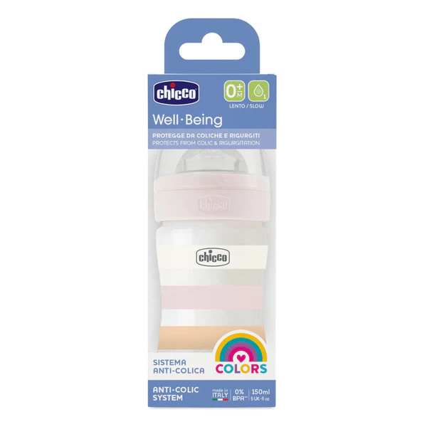 CHICCO - WELL BEING Πλαστικό Μπιμπερό ΘΣ 0m+ (Girl) - 150ml